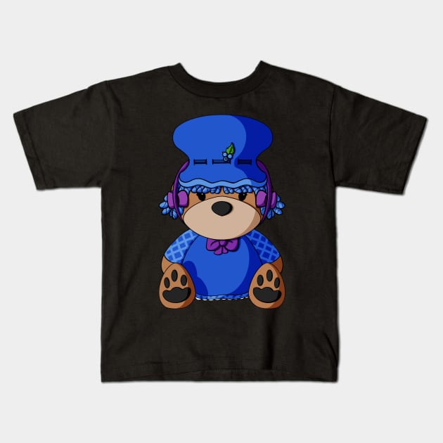 Blueberry Muffin Teddy Bear Kids T-Shirt by Alisha Ober Designs